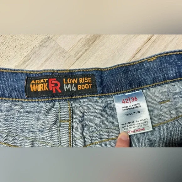 Ariat Mens 42x36 FR M4 Boot Cut Jeans Low Rise Fire Resistant Denim ARC-20.0 - Picture 7 of 10